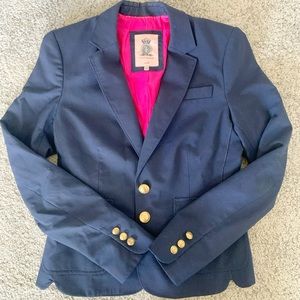 Navy Juicy Couture Blazer / Gold Buttons/ pink lining